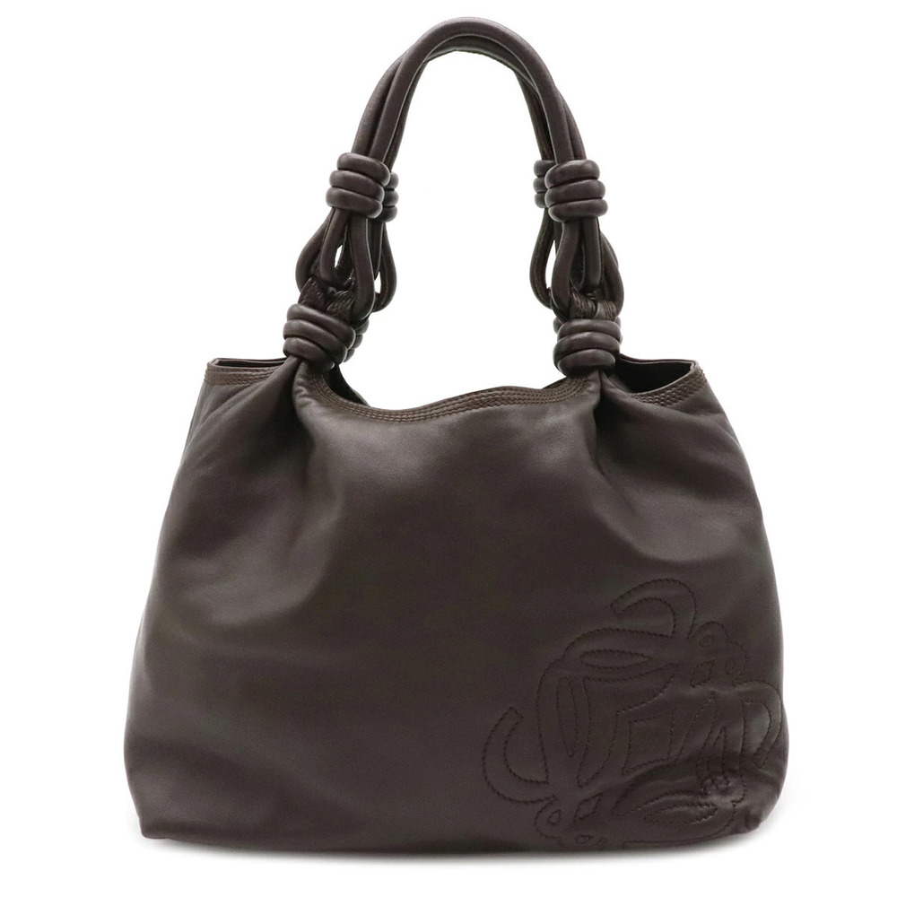 Loewe Anagram Tote Bag Handbag Nappa Leather Dark Brown